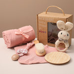Newborn Baby Gift Set Swaddle Blanket & Teether – Baby Essentials Kit for Newborn Comfort, Baby Care & Milestone Moments