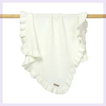 Knitted Baby Blanket Ruffle Swaddle Wrap – Soft Newborn Essentials Stroller Blanket for Baby Comfort & Daily Baby Care
