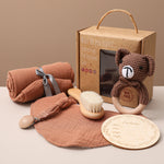 Newborn Baby Gift Set Swaddle Blanket & Teether – Baby Essentials Kit for Newborn Comfort, Baby Care & Milestone Moments