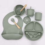 Silicone Baby Feeding Set 10PCS – Newborn Essentials Mealtime Kit for Baby Care, Infant Feeding & Safe Baby Essentials