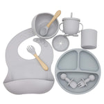 Silicone Baby Feeding Set 10PCS – Newborn Essentials Mealtime Kit for Baby Care, Infant Feeding & Safe Baby Essentials