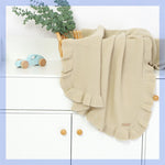 Knitted Baby Blanket Ruffle Swaddle Wrap – Soft Newborn Essentials Stroller Blanket for Baby Comfort & Daily Baby Care