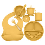 Silicone Baby Feeding Set 10PCS – Newborn Essentials Mealtime Kit for Baby Care, Infant Feeding & Safe Baby Essentials
