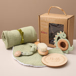 Newborn Baby Gift Set Swaddle Blanket & Teether – Baby Essentials Kit for Newborn Comfort, Baby Care & Milestone Moments