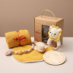 Newborn Baby Gift Set Swaddle Blanket & Teether – Baby Essentials Kit for Newborn Comfort, Baby Care & Milestone Moments